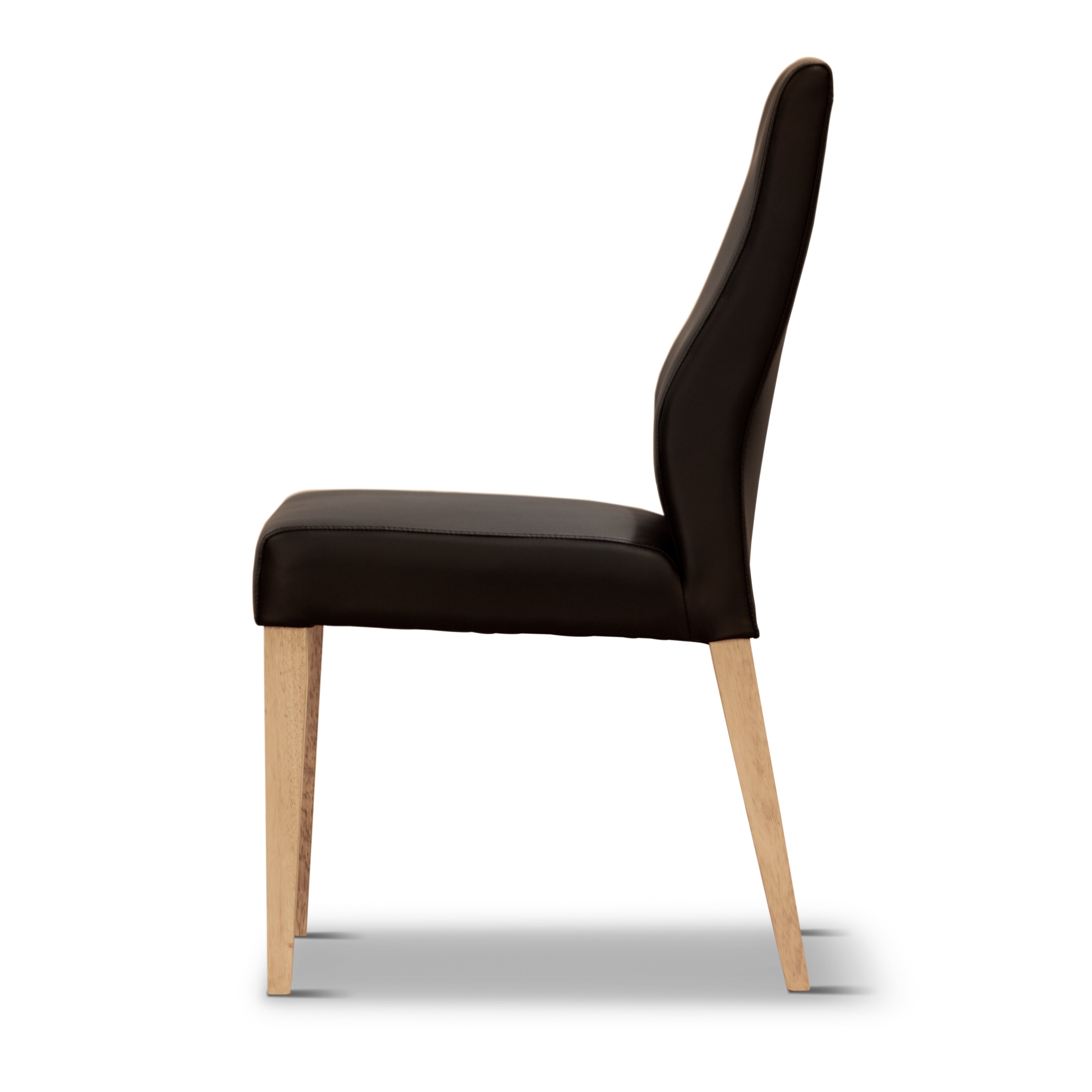 Elegant Dining Chair Set: PU Leather Seat, Solid Messmate Timber - Black