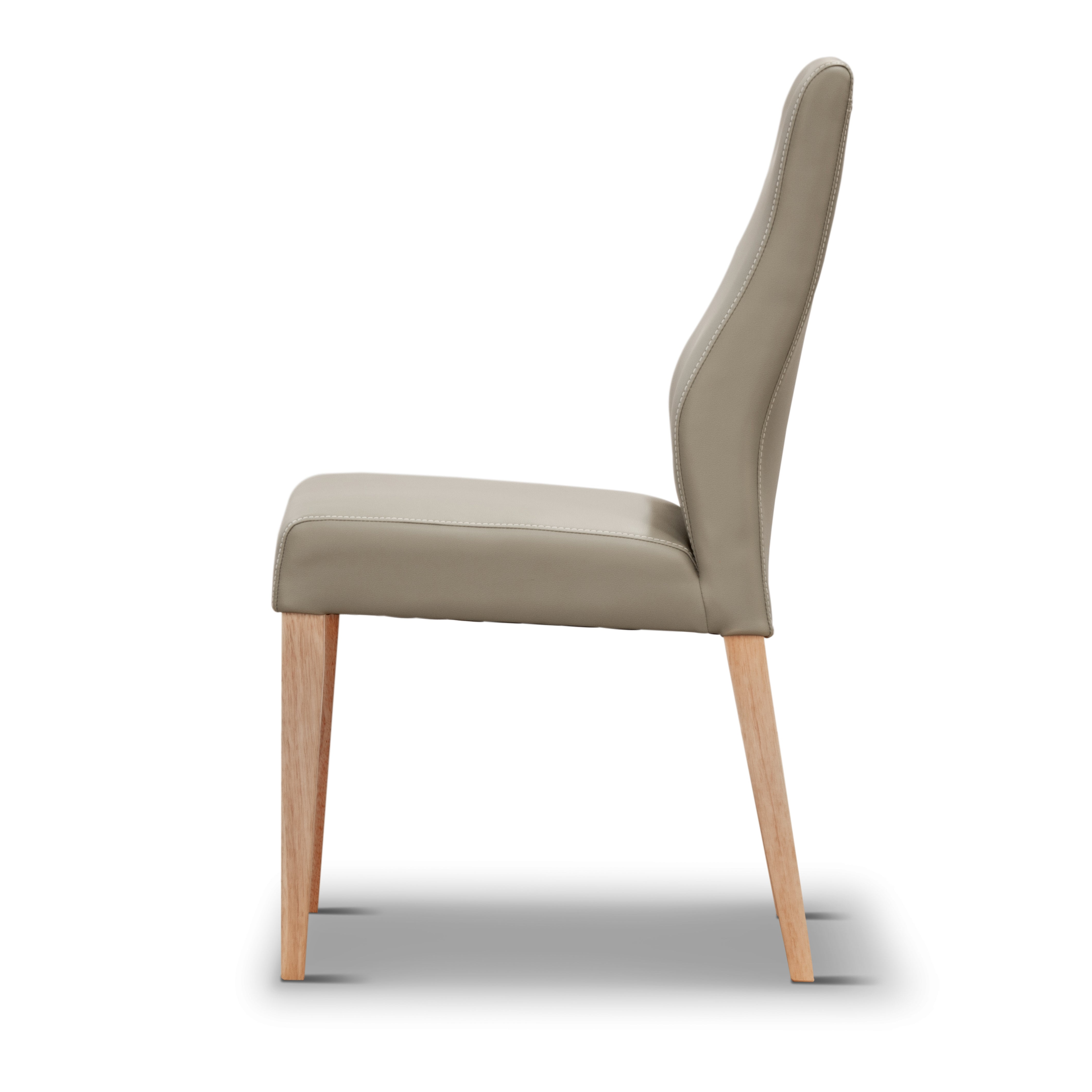 Elegant Dining Chair Set: PU Leather Seat, Solid Messmate Timber - Silver