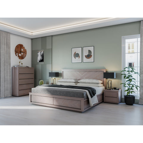 Natural Beauty: Queen Size Messmate Timber Bed with Solid Parquet Frame