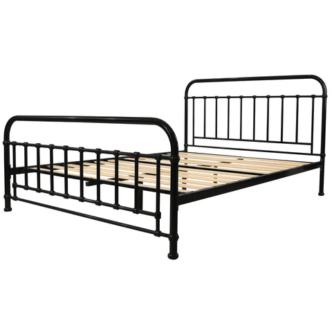 Queen Bed Size Metal Frame Platform Mattress Base - Black