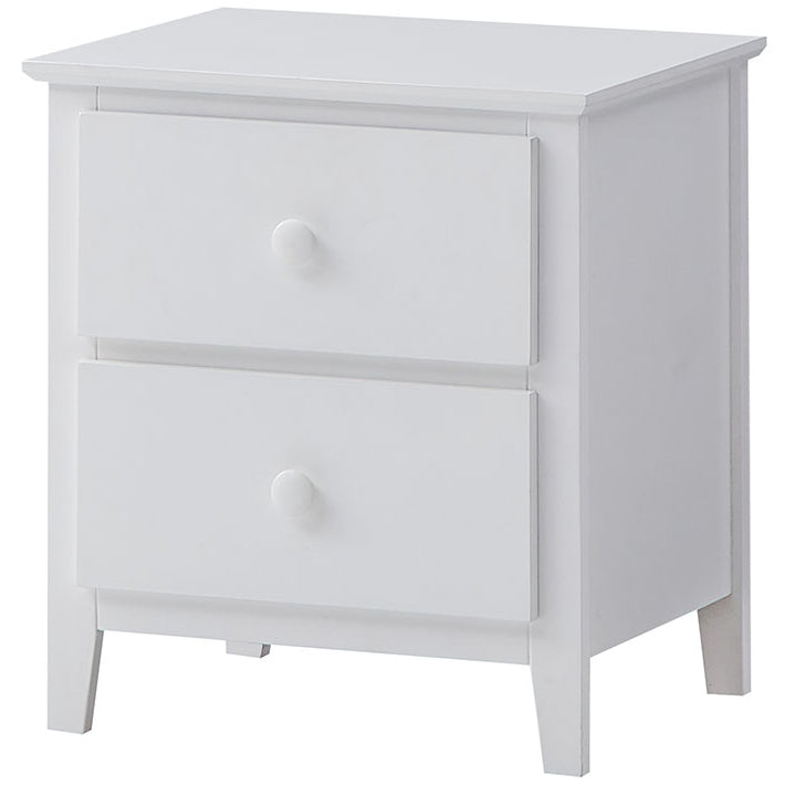 Bedside 2Pc Bedroom Set Drawers Nightstand Cabinet - White