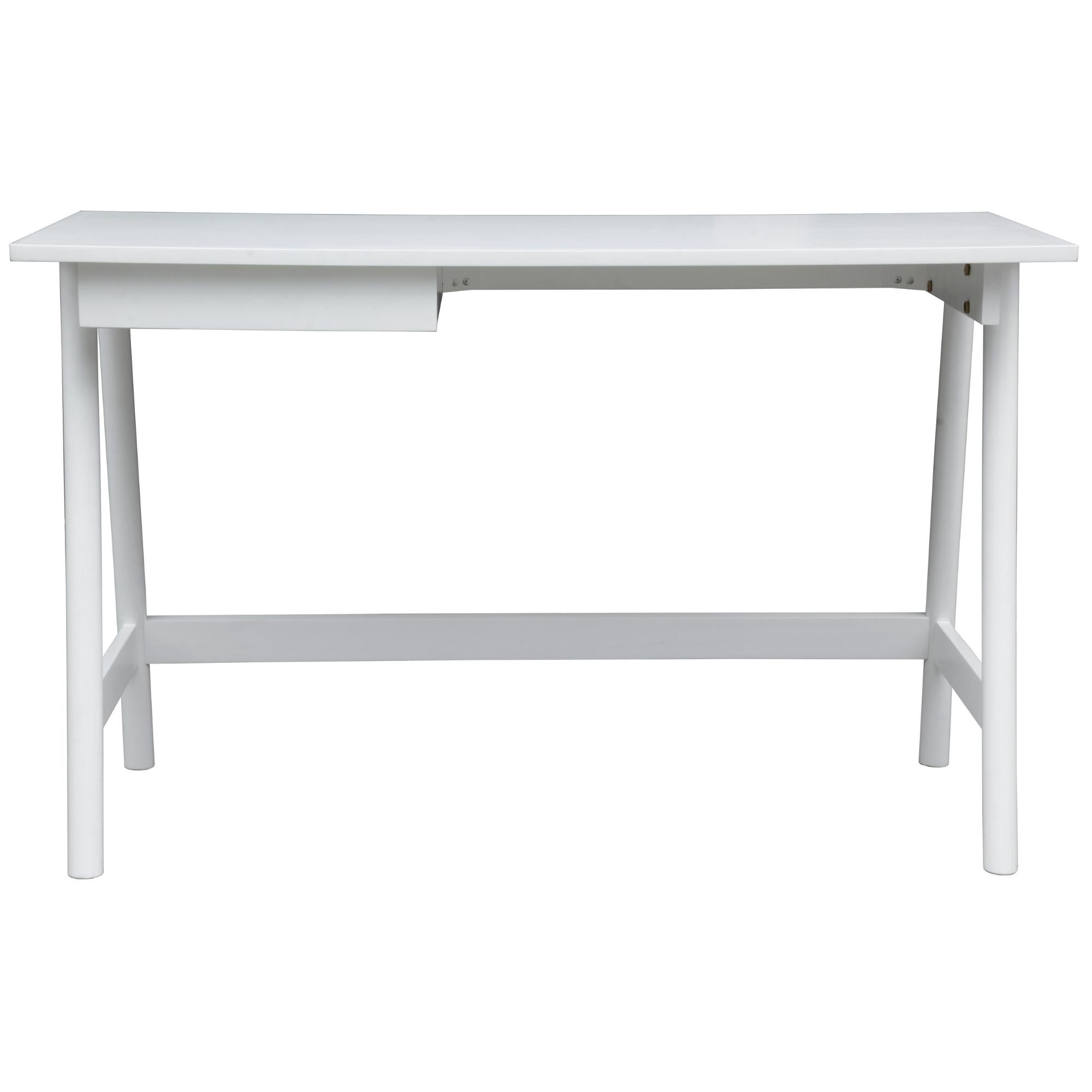 Office Desk Student Study Table Solid Wooden Timber Frame - White