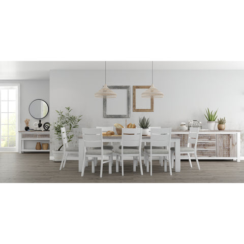 Dining Chair Set Of 4 Solid Acacia Wood Dining Furniture - White Brush