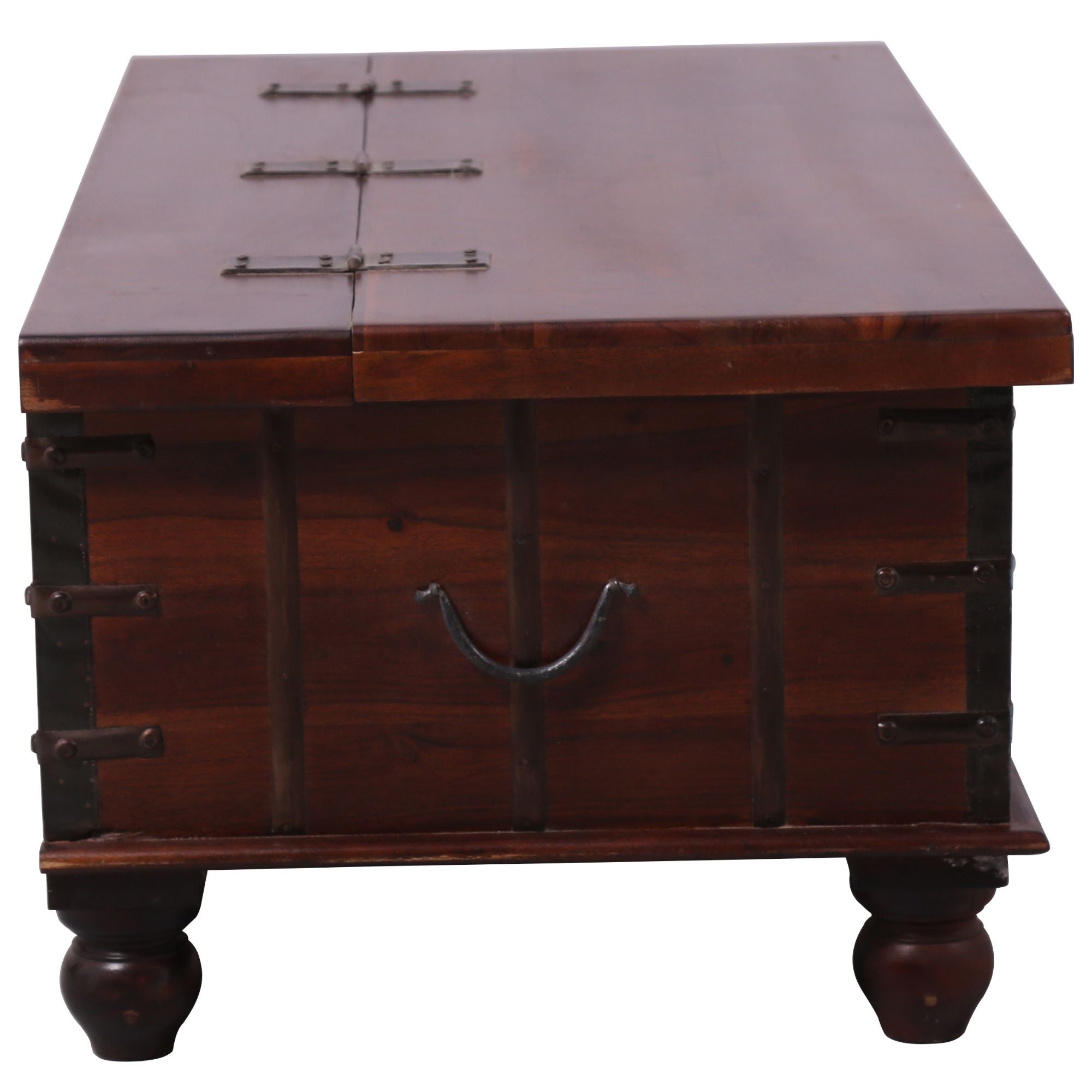 Coffee Table Antique Handcrafted Solid Mango Wood Storage Chest Box