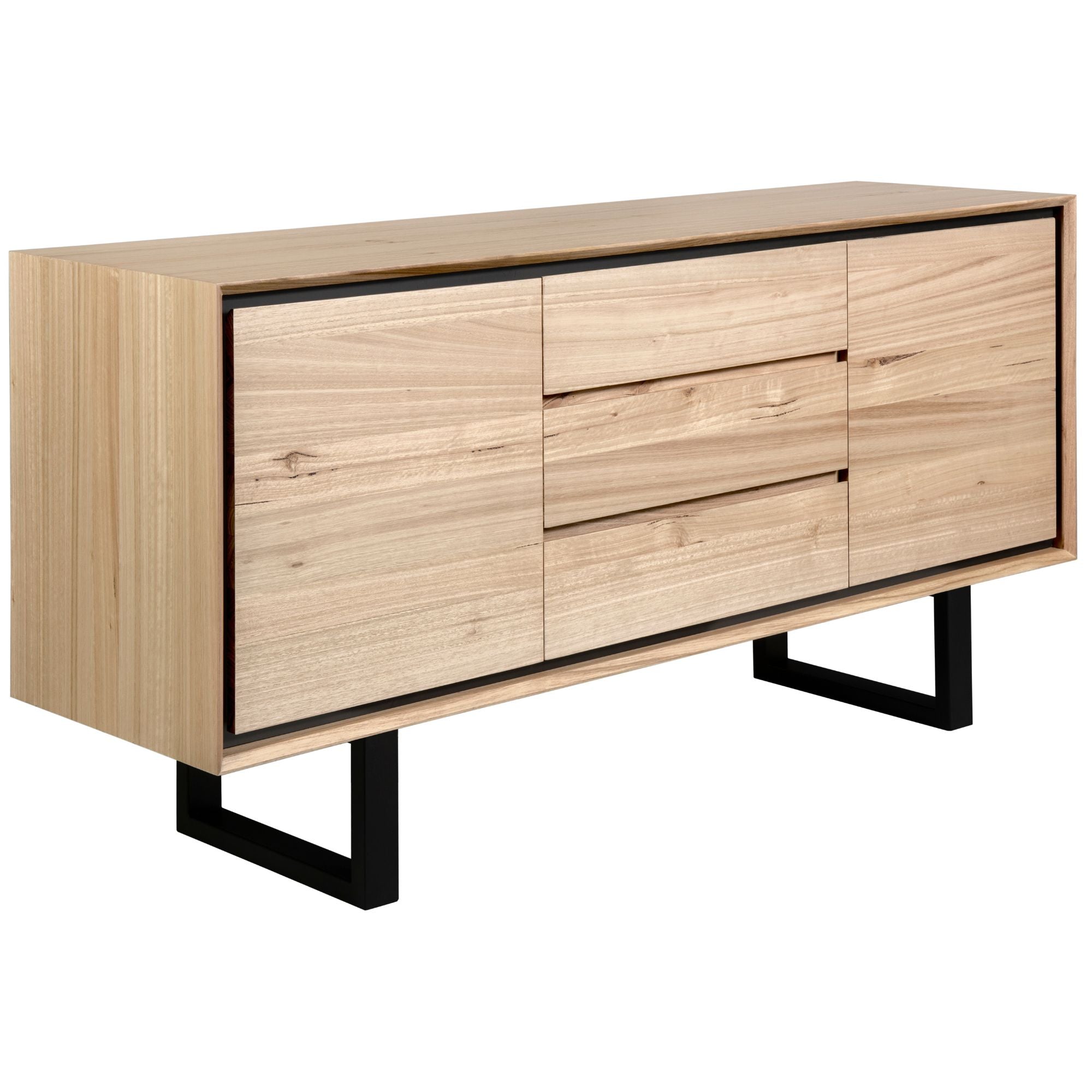 Buffet Table 180Cm 2 Door 3 Drawer Solid Messmate Timber Wood - Natural