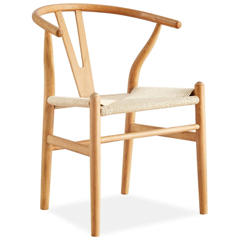 Set Of 2 Wishbone Dining Chair Beech Timber Replica Hans Wenger Natural