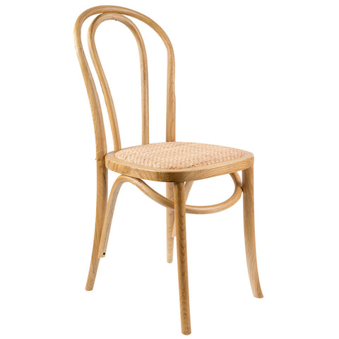 Classic Wooden Dining Chairs: Set of 4/6 with Rattan Seats - Oak Finish