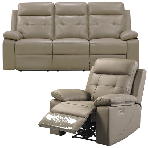 3 + 1 Seater Electric Recliner Sofa Genuine Leather Home Theater Lounge