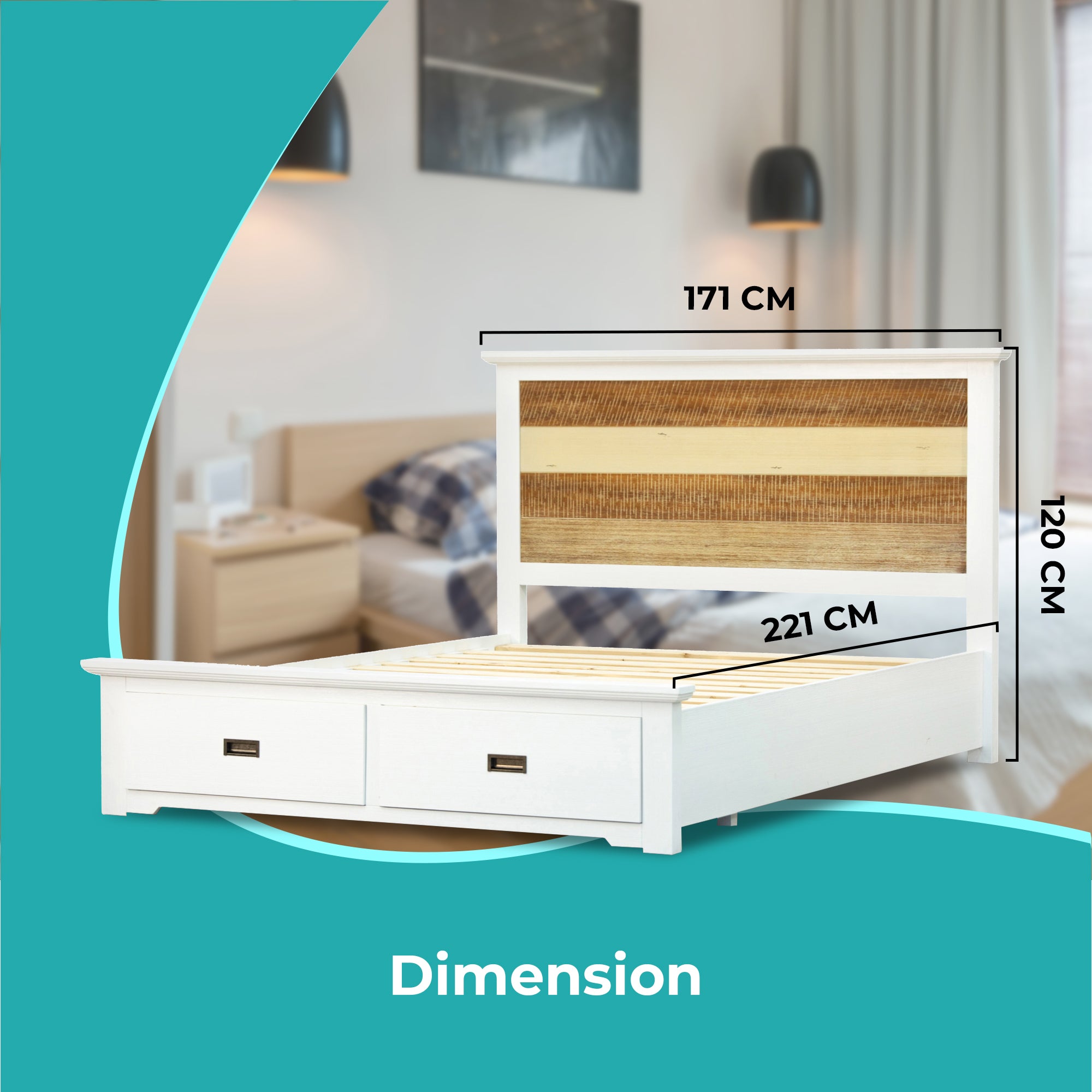 Multifunctional Queen Size Mattress Base with Colorful Storage Drawers