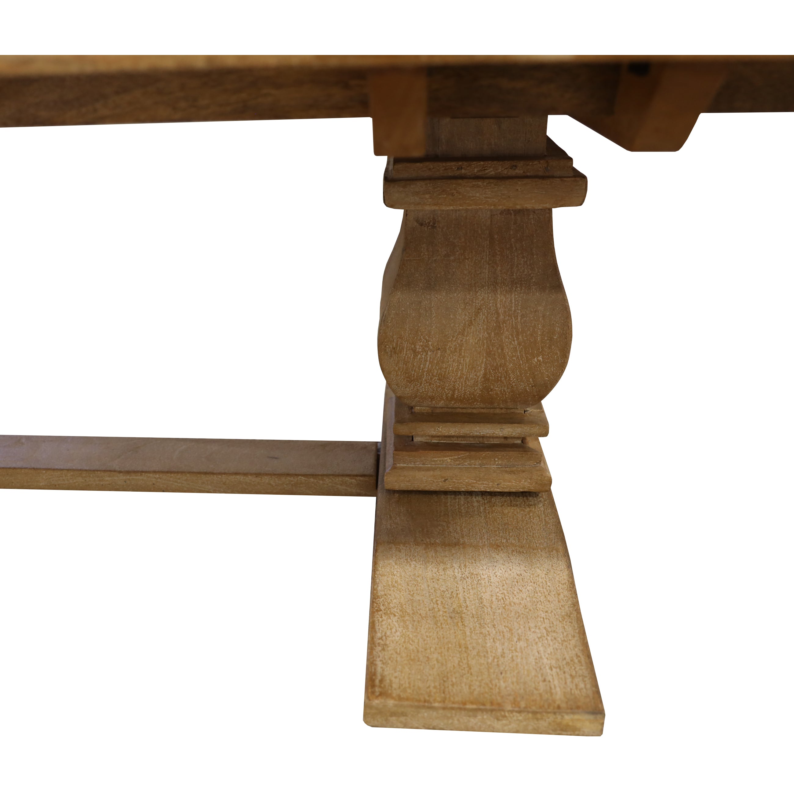 Coffee Table 140Cm Pedestal Solid Mango Timber Wood - Honey Wash