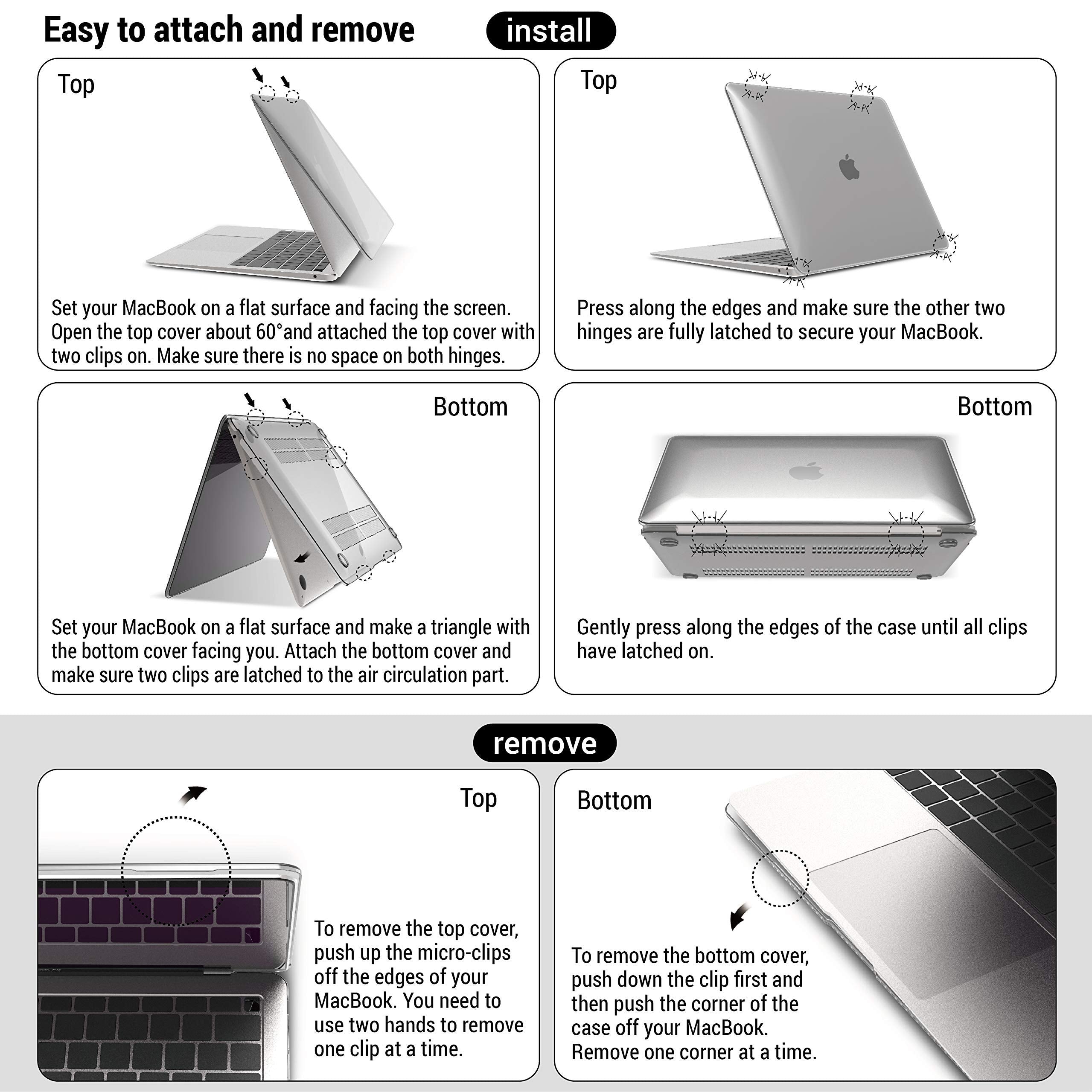 Macbook Air 13 Inch Case 2 Shell Case Keyboard Cover Black, Cases & Skins
