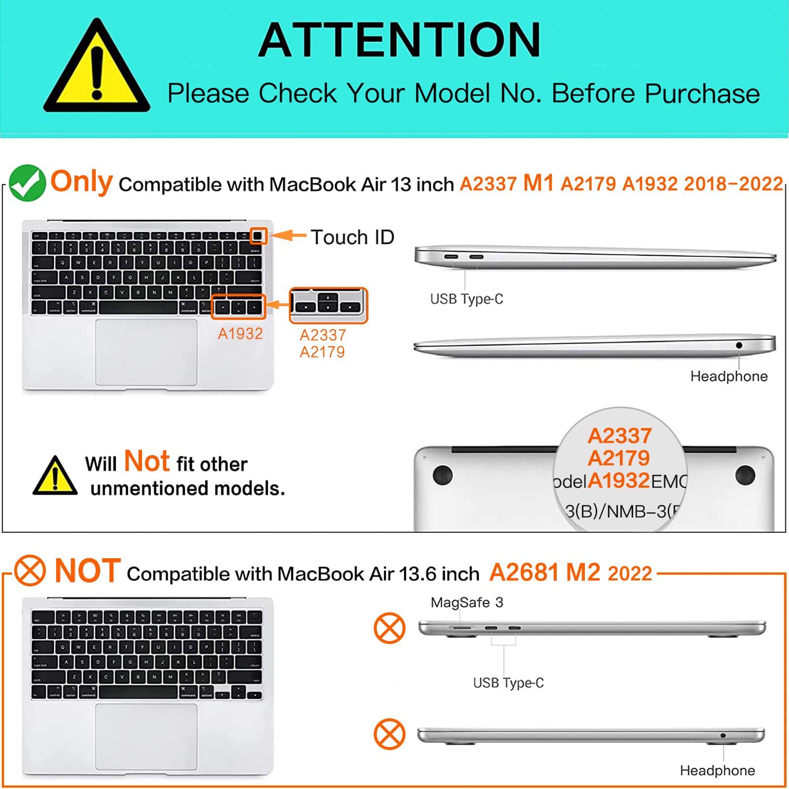 Macbook Air 13 Inch Case 2020-2018 With Keyboard Cover
