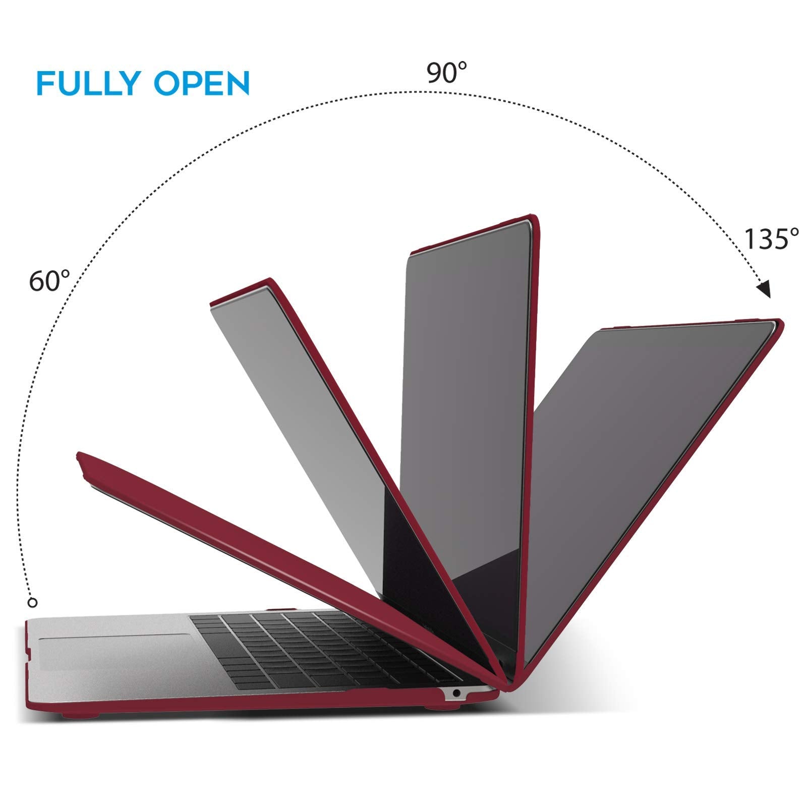 Cases & Skins - Macbook Air 13 Inch Case 2020-2018 With Keyboard Cover (Wine Red)