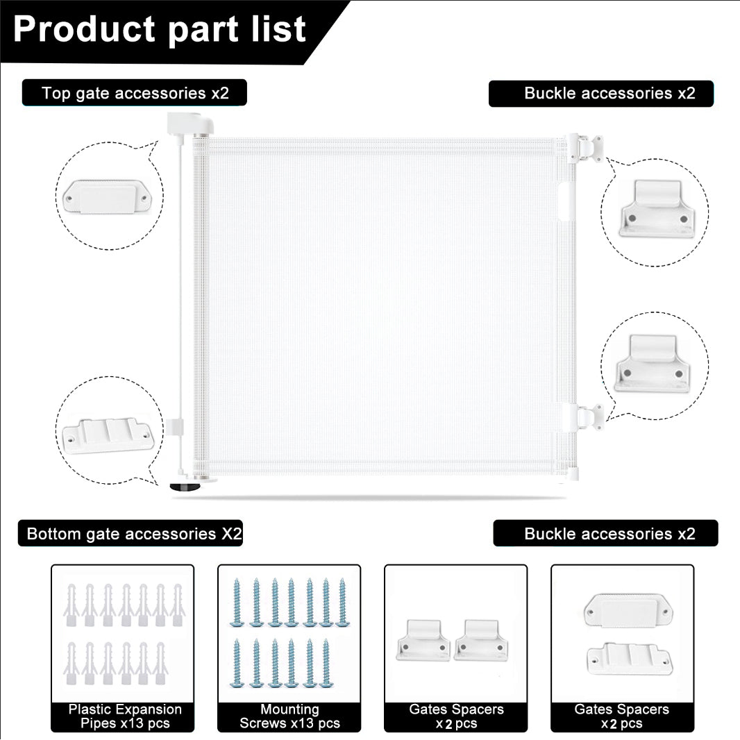 SafeGuard 1.5M Retractable Pet Gate for Indoor-Outdoor Security