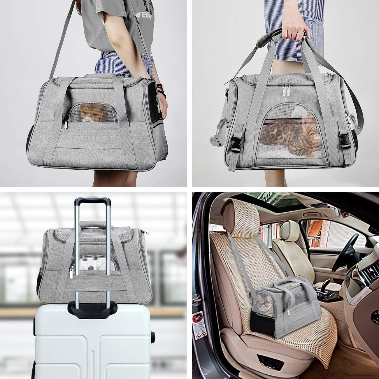 Pet Carrier Bag Travel Bag For Cats And Small Dogs Cozy Bed, Shoulder Strap