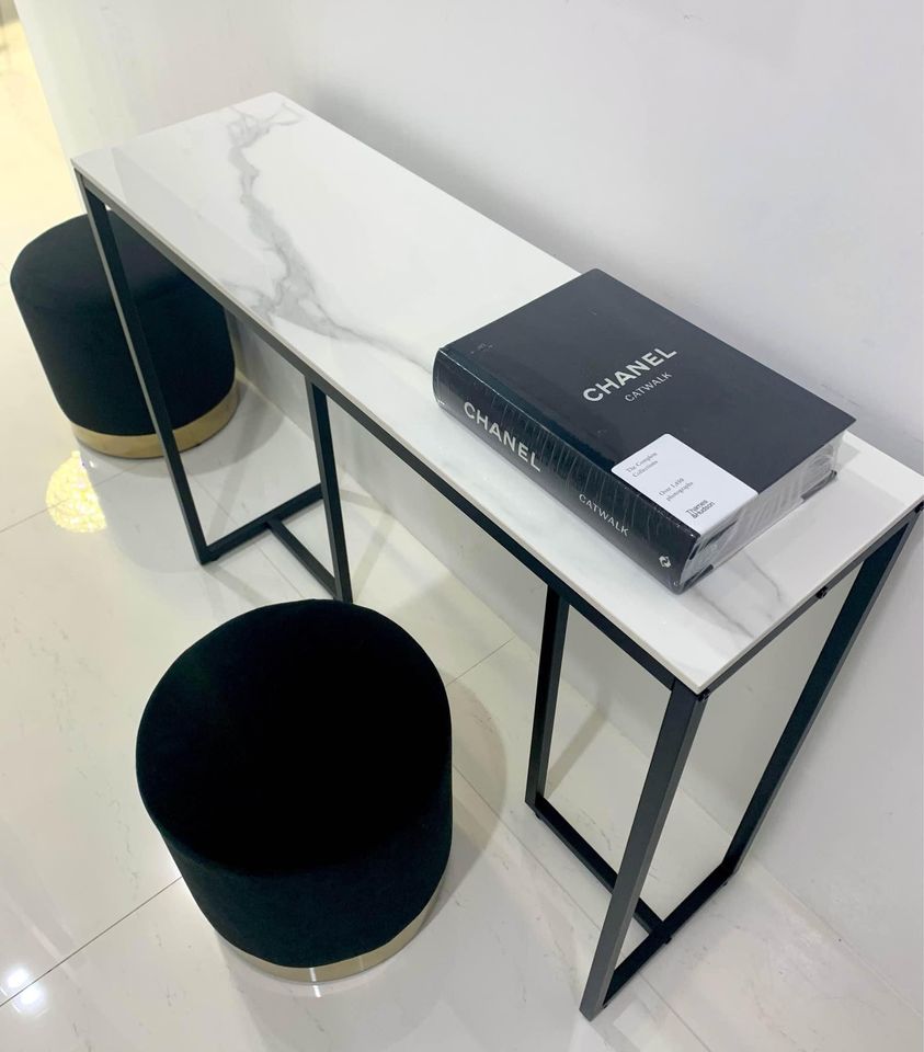 Stone Marble Console - Marble & Black