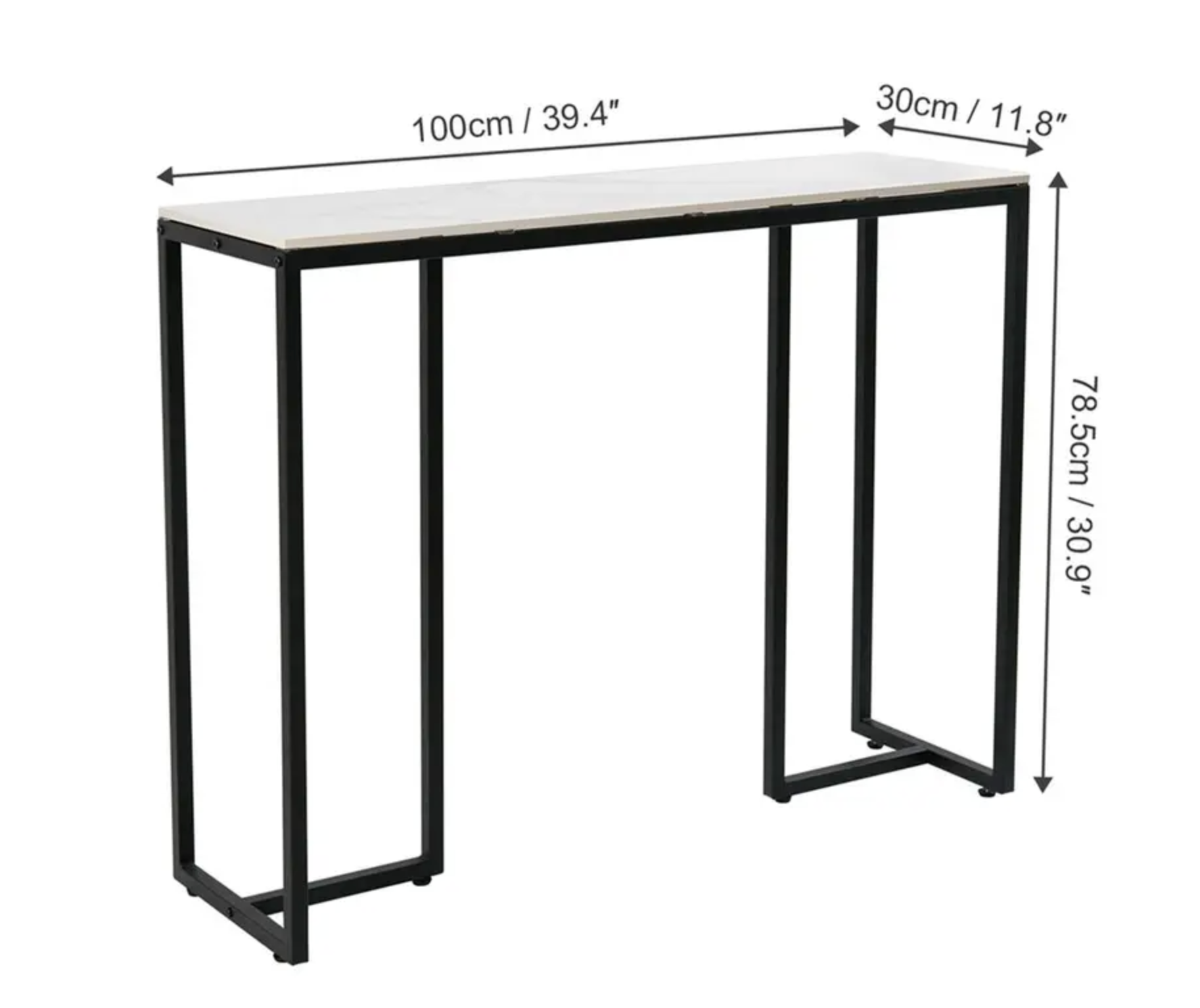 Stone Marble Console - Marble & Black