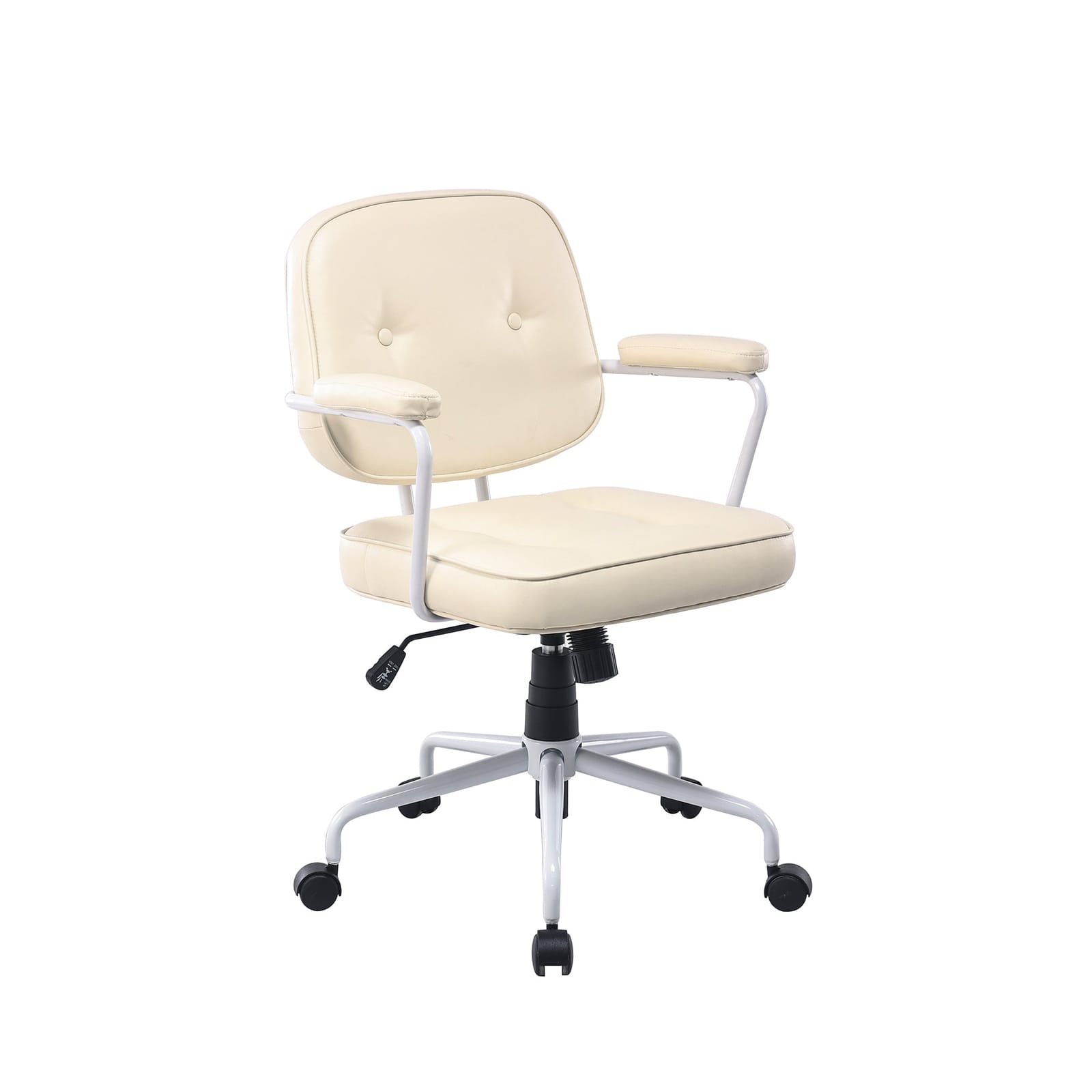 Faux Leather Office Chair White single