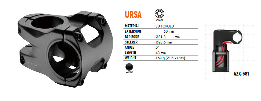 Ursa Aicr 31.8Mm Cable Stem Mtb Mountain Bike, Bicycle Parts