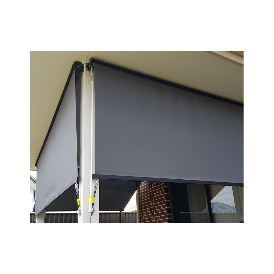 Outdoor Roller Blind Sun Screen Awning With Hood