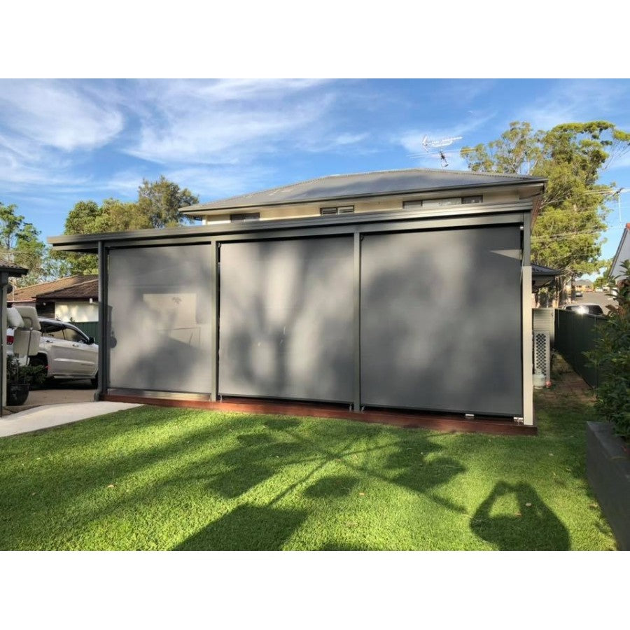 Outdoor Roller Blind Sun Screen Awning With Hood