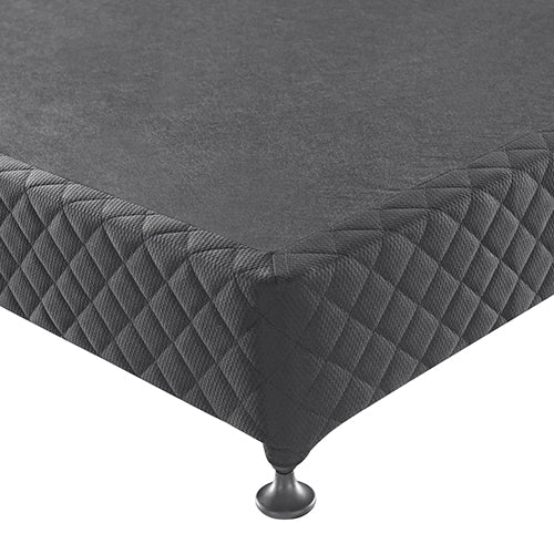 Solid Wood King Mattress Base Black with Removable Cover