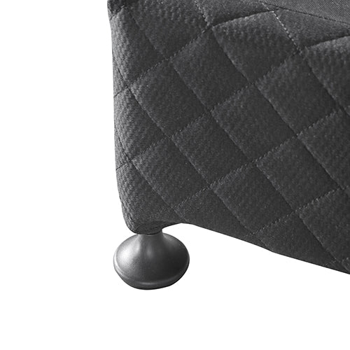 Solid Wood King Mattress Base Black with Removable Cover