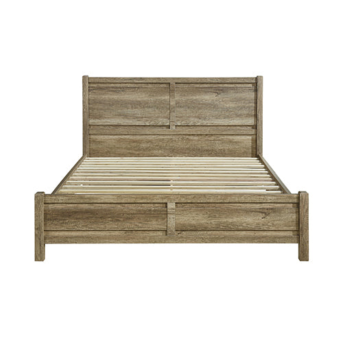 Double Wooden-Look Bed Frame MDF Oak with Strong Slat Base