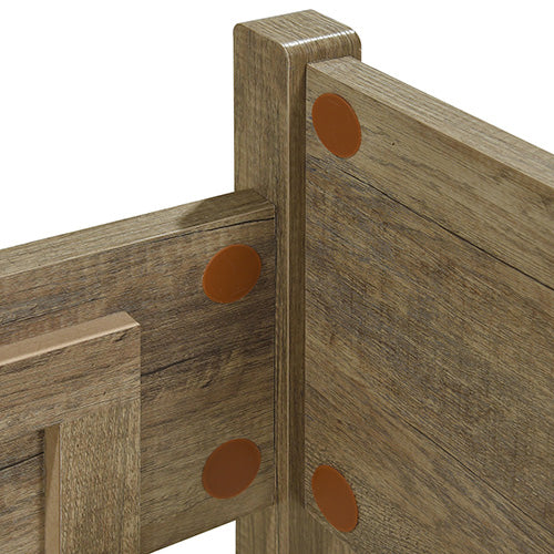 King Wooden-Look Bed Frame MDF Oak with Sturdy Slat Base