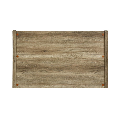 Queen Wooden-Look Bed Frame MDF Oak with Sturdy Slat Base