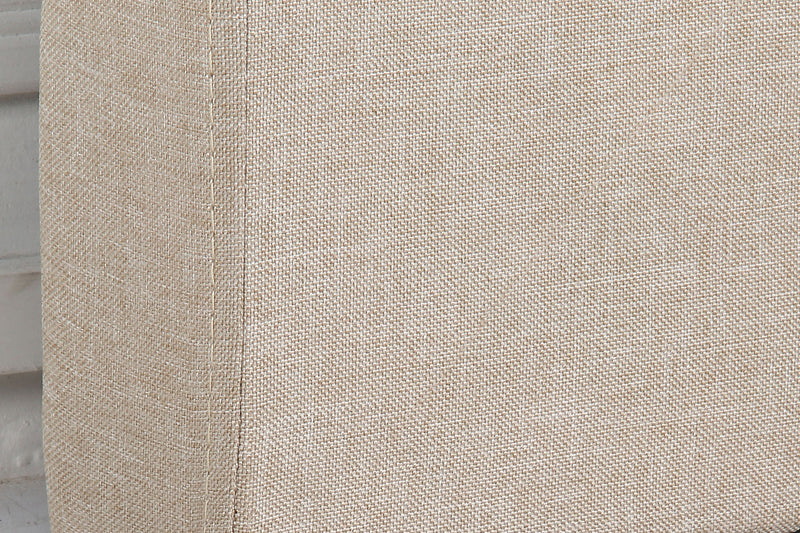 Bed Head King Beige Headboard Upholstery Fabric Tufted Buttons - Headboards