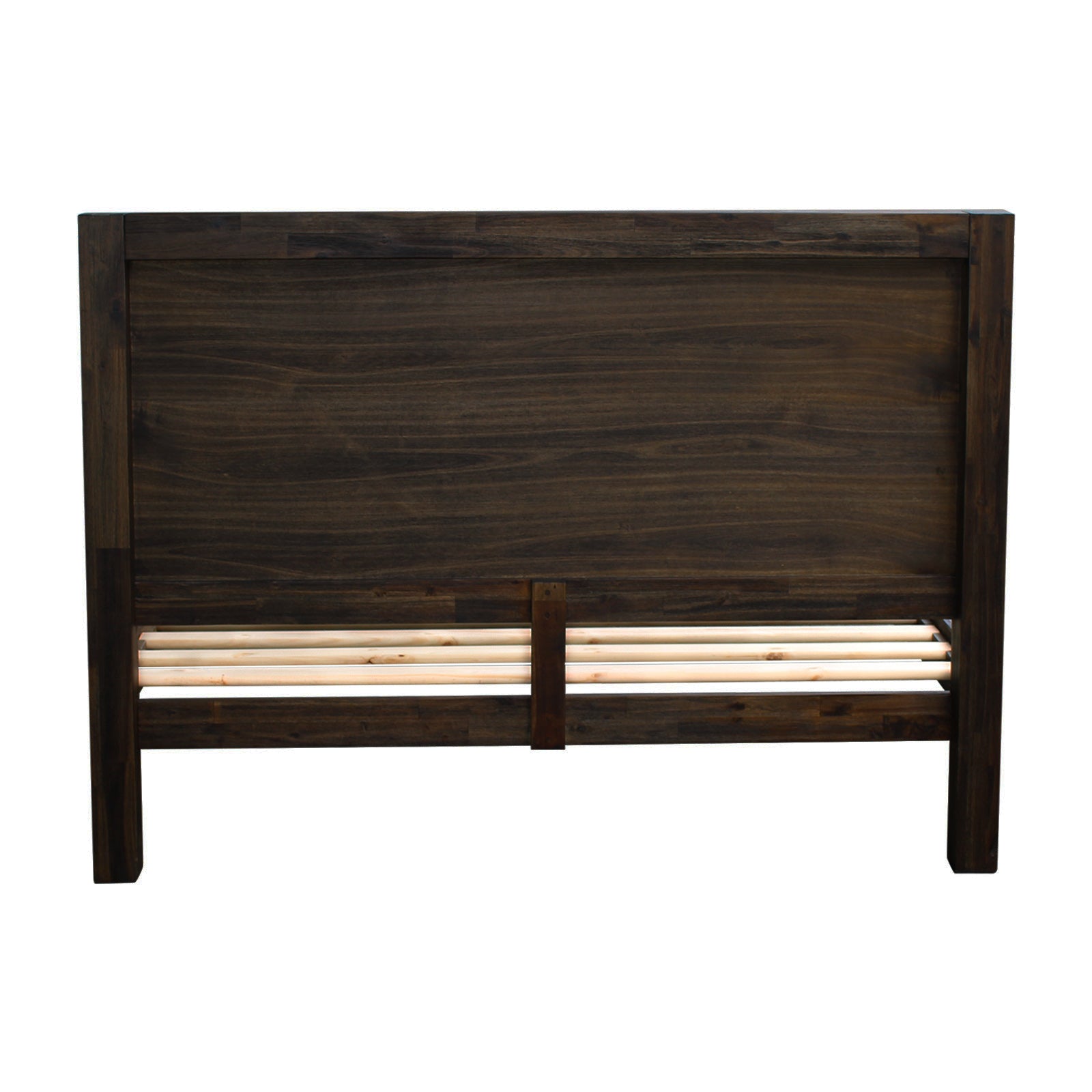 Bed Frame Queen Size Solid Acacia Wood Chocolate Finish