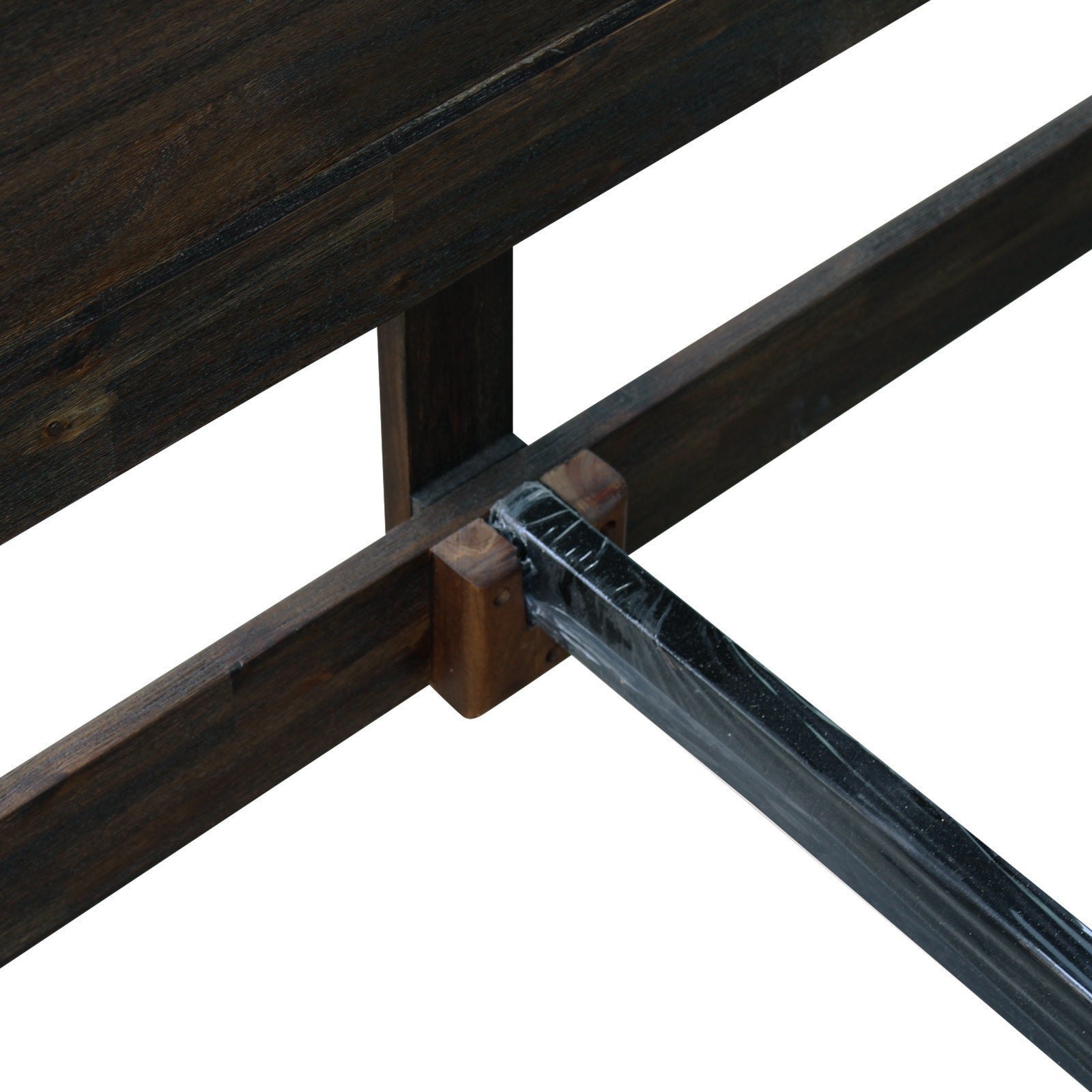Bed Frame Queen Size Solid Acacia Wood Chocolate Finish