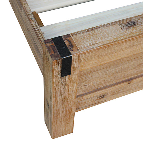 Queen Bed Frame Solid Acacia Wood Timber Mattress Base Oak