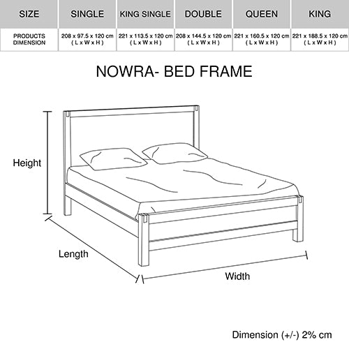 Queen Bed Frame Solid Acacia Wood Timber Mattress Base Oak
