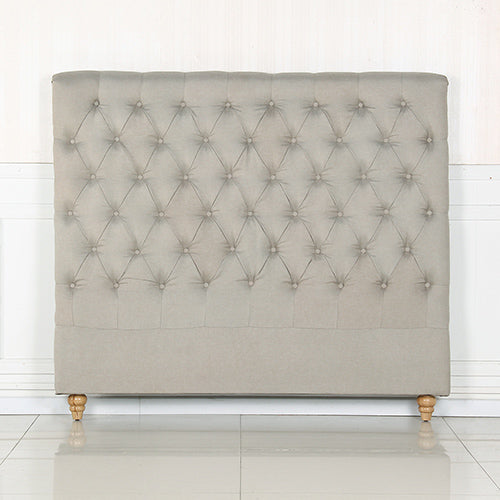 Elegant Beige Upholstered King Headboard