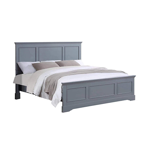 King Size Solid Wood Bed Frame With Slatted Support Grey