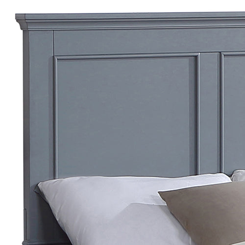 King Size Solid Wood Bed Frame With Slatted Support Grey