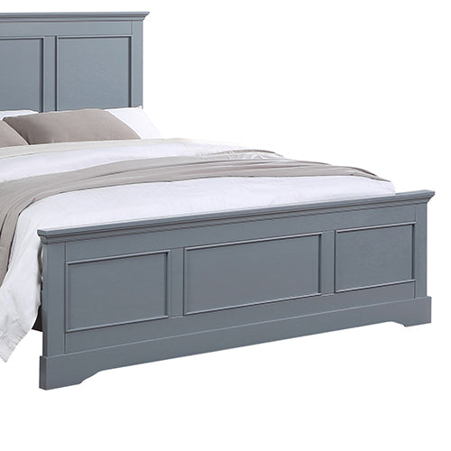 Queen Size Solid Wood Bed Frame With Slatted Support Grey
