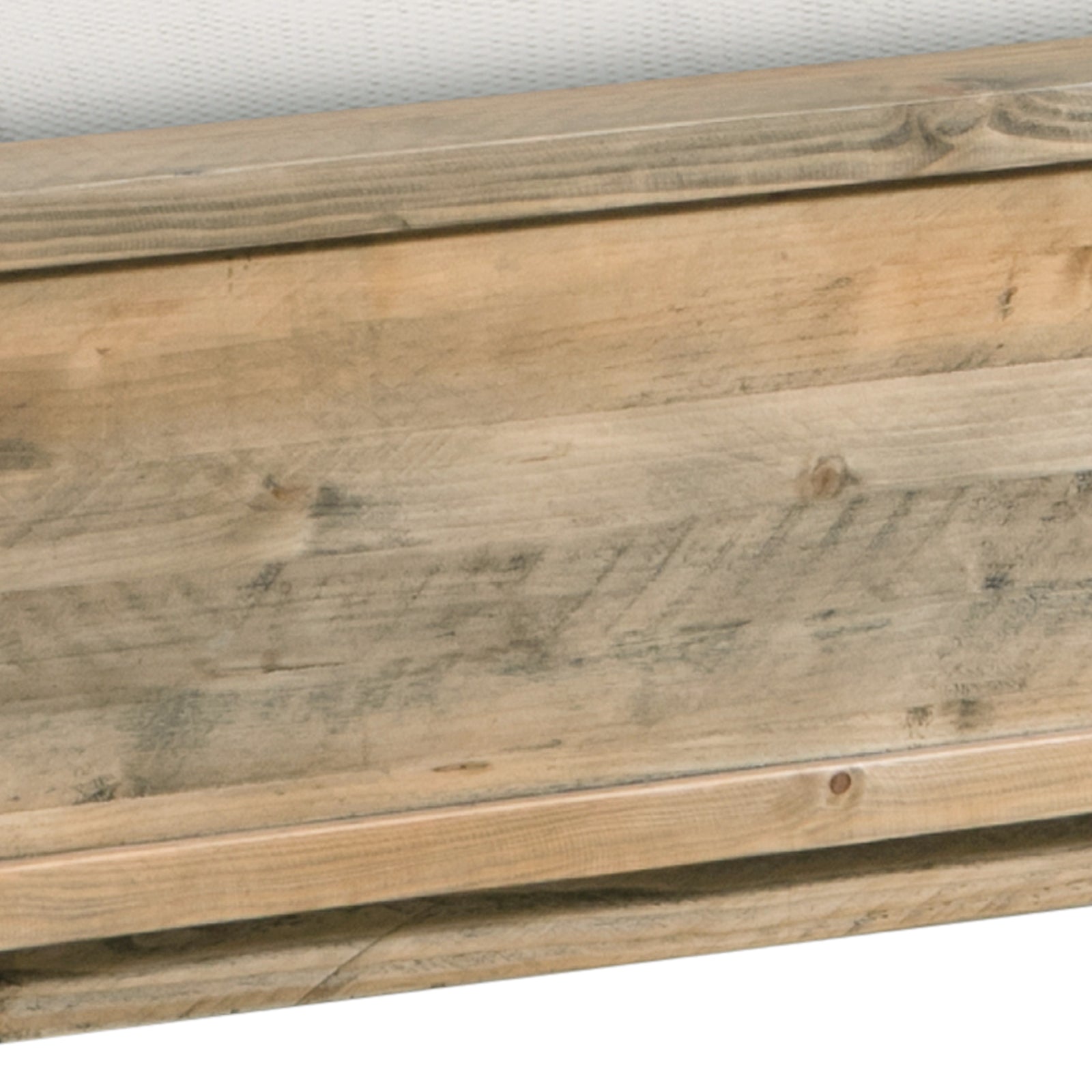 King Size Solid Wood Bed Frame With Antique Light Brown Finish