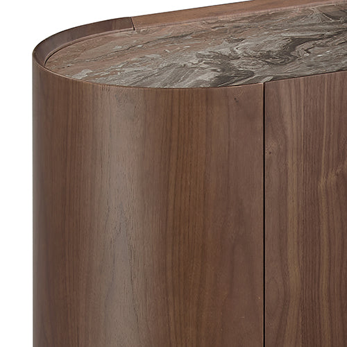 Buffet Mdf Melamine Interior Storage In Dark Walnut Colour