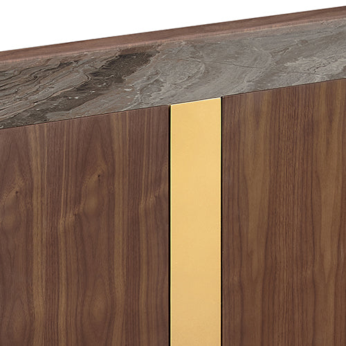 Buffet Mdf Melamine Interior Storage In Dark Walnut Colour