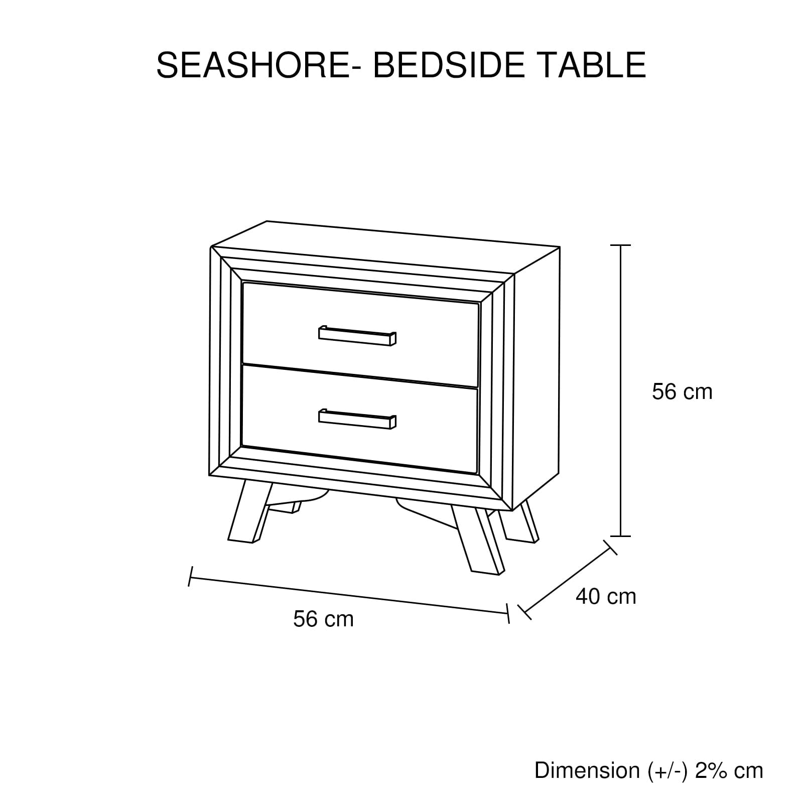 Grey Bedside Table With Drawers