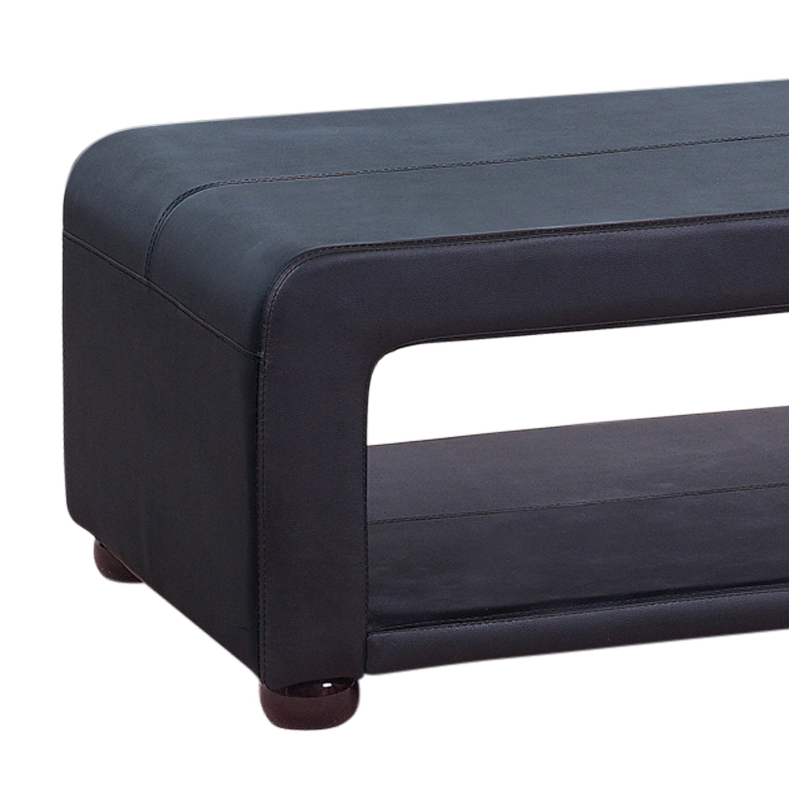 Coffee Table Upholstered PU Leather in Black Colour with