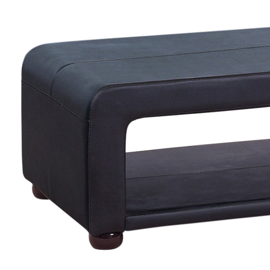 Coffee Table Upholstered PU Leather in Black Colour with