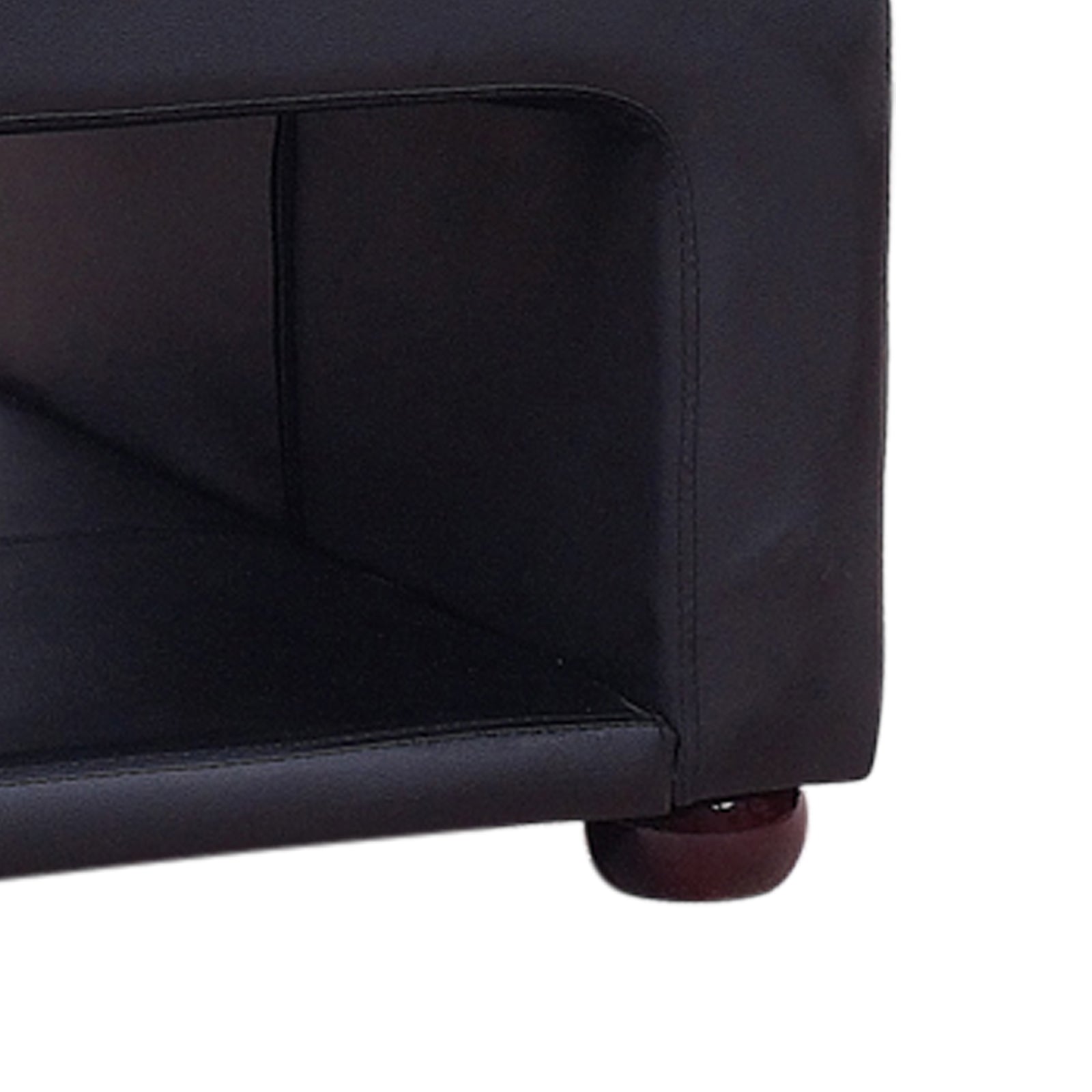 Coffee Table Upholstered PU Leather in Black Colour with open storage | Leather finish