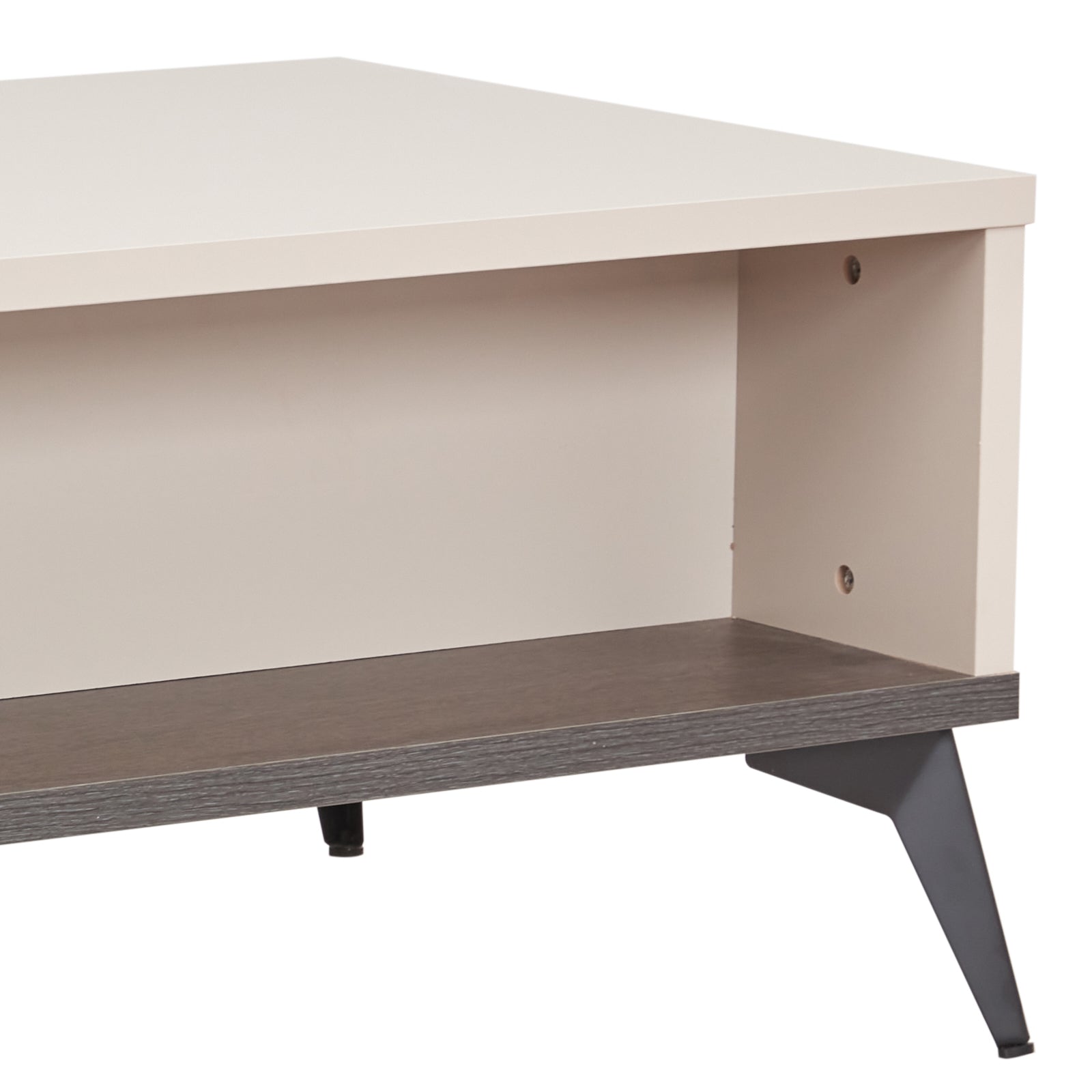 Coffee Table 2 Open Storage Cabinet Mdf In Champagne Colour