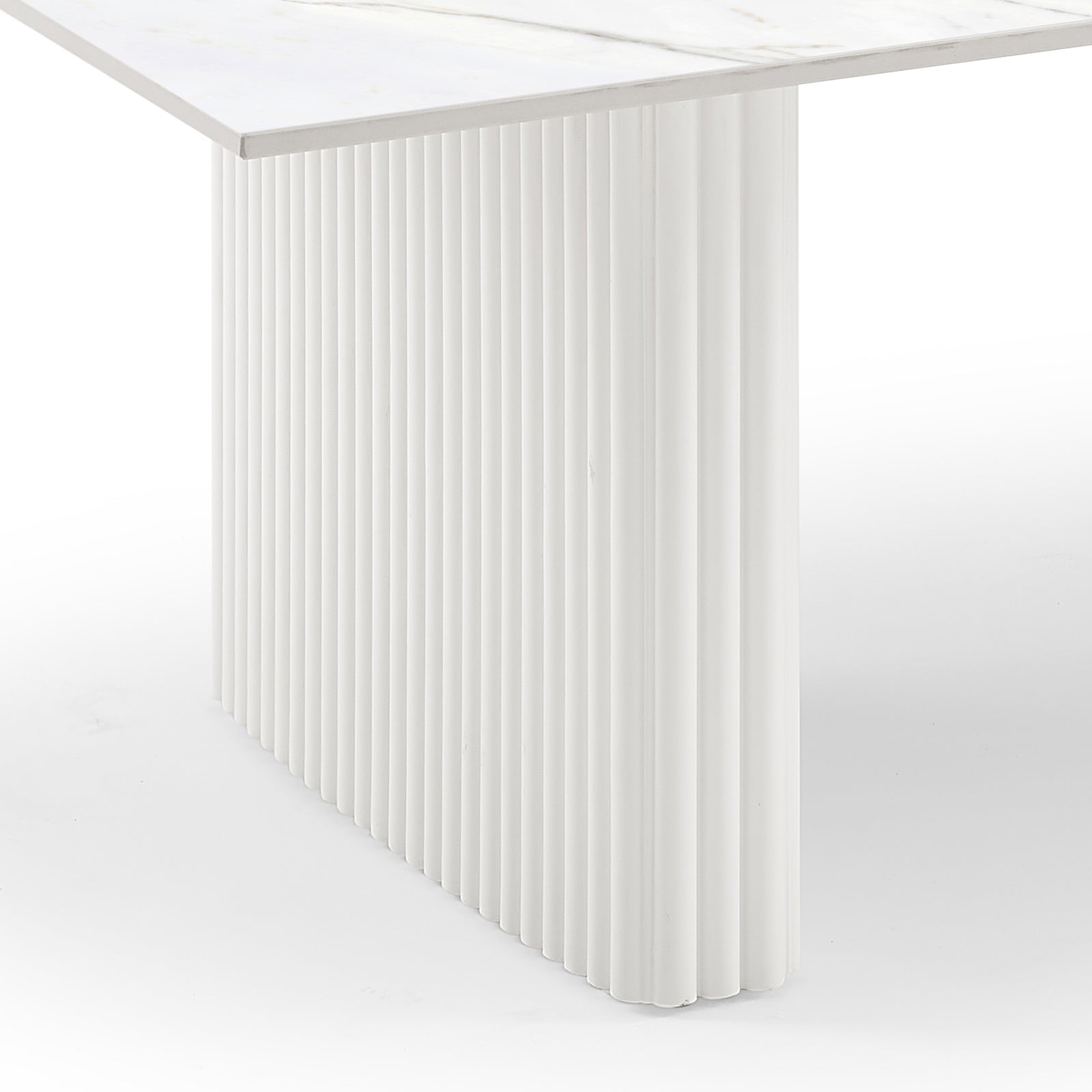 Coffee Table Sintered Stone Top Mdf Table Base Glossy White