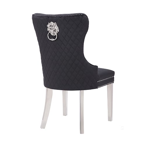 Dining Chair Black Velvet Stainless Steel