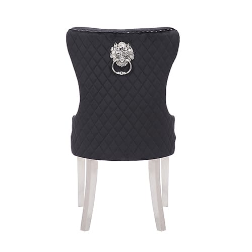 Dining Chair Black Velvet Stainless Steel